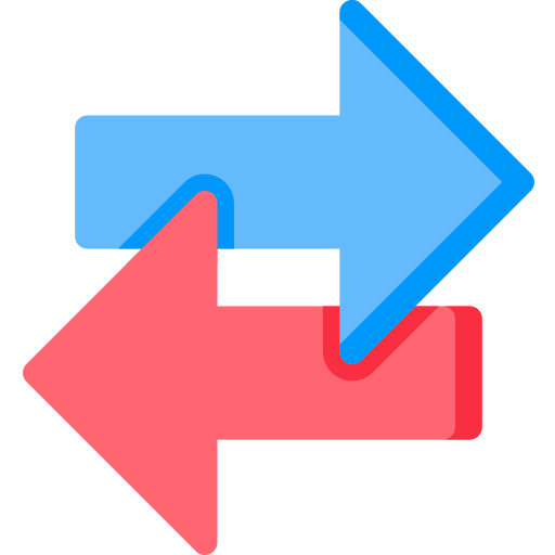 Two arrows representing the back-and-forth of an API request and response